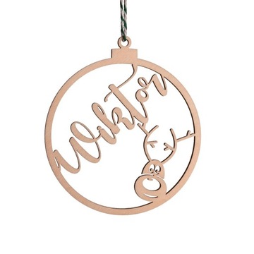 BOMBKA Z IMIENIEM DREWNO ŚWIĘTA MIKOŁAJ RÓŻNE WZOR