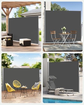 Боковой тент со стальным коробом, нержавеющий, выдвижной, 180 x 450