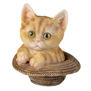 UROCZA FIGURKA DEKORACJA KOT W KAPELUSZU WYS.10cm