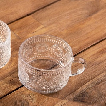 Чашка стеклянная BARREL с узором 0,35 л HOMLA