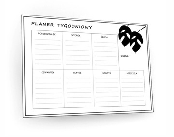 Planer tygodniowy magnetyczny na lodówkę LISTKI A4