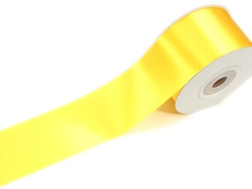 WSTĄŻKA 50mm SATYNOWA tasiemka żółta CYTRYNOWA odcinek 4m