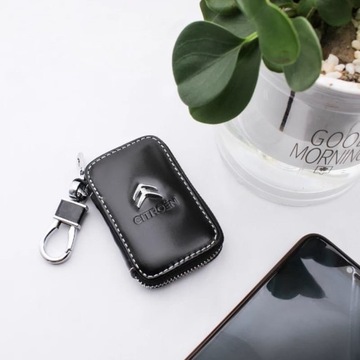 КРАСИВЫЙ брелок для ключей CITROEN, хром, Кожа