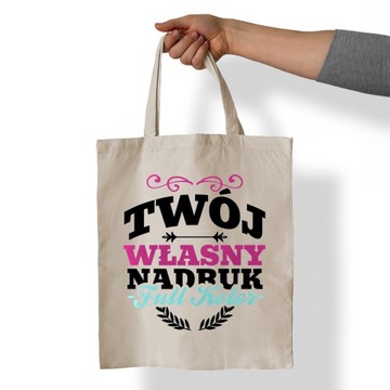 TORBA NA ZAKUPY MATERIAŁOWA Z TWOIM NADRUKIEM TORBA BAWEŁNIANA Z LOGO FIRMY