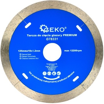 TARCZA DIAMENTOWA DO GLAZURY 125x22,2mm PROFI GEKO