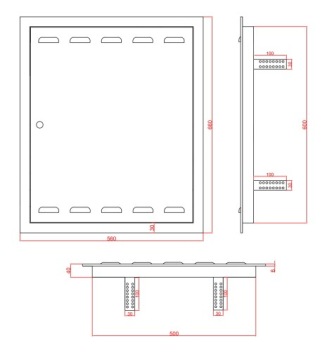 GAS DOOR GRAPHITE MAT 50x60
