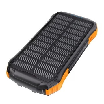 Powerbank solarny Choetech B658 2x USB 10000mAh Qi 5W (czarno-pomarańczowy