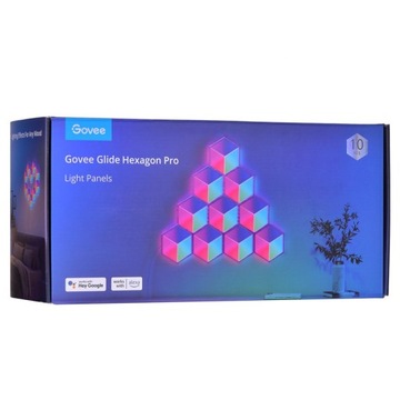 GOVEE LED PANEL HEXAGON H6066 GLIDE PRO RGBIC ALEXA GOOGLE Кубики 10 шт.