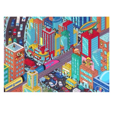 Puzzle Drewniane Premium 3D dla dorosłych Adawoo City 2/4 Śródmieście