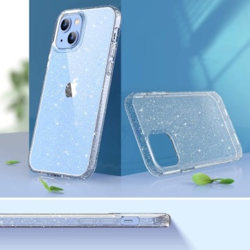 ЧЕХОЛ ДЛЯ Apple iPhone 15 СИЛИКОНОВЫЙ ЧЕХОЛ С БЛЕСКАМИ + СТЕКЛО