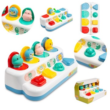 EDUKACYJNA KLAWIATURA WYSKAKUJĄCE KOLOROWE ZWIERZĄTKA TOYZ