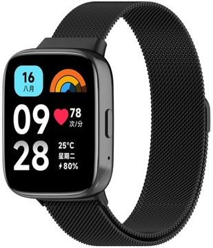 PASEK BRANSOLETA DO XIAOMI REDMI WATCH 3 ACTIVE MOCNA OPASKA | CZARNY