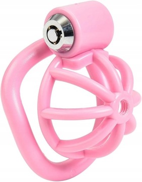 MAŁY RÓŻOWY PAS CNOTY CHASTITY PINK CAGE 5 PIERŚCIENI