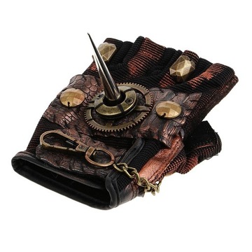 Винтажная готическая стимпанк-снаряжение из кожи для правой руки M