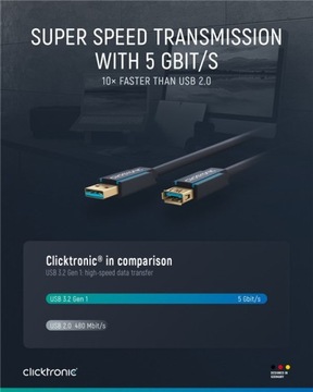 Удлинительный кабель USB 3.0 1,8 м