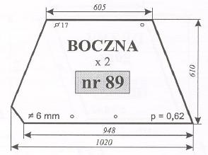 szyba boczna Ursus C-385 (nowy typ), 912