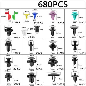 SPINKI SAMOCHODOWE KLIPSY KOŁKI DO AUTA TAPICERKI 680 + 45 DEMONTAŻ MONTAŻ