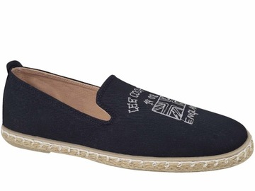 LEE COOPER SNEAKERS ESPADRYLE BUTY DAMSKIE PÓŁBUTY WSUWANE LEKKIE CZARNE