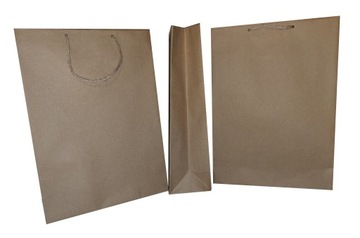 Torebka papierowa na prezent eko szara torby a4 10 sztuk