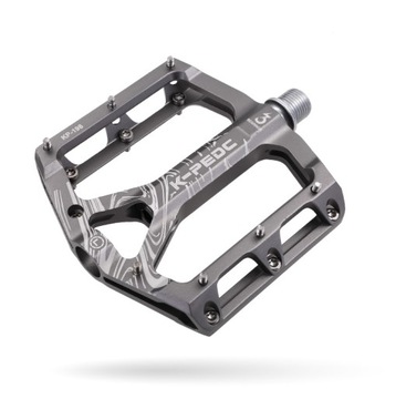 Pedały Rowerowe Platformowe K-PEDC Aluminiowe z Pinami Szare 3 Maszynowe
