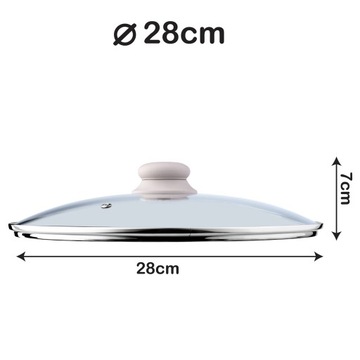 POKRYWA ŻAROODPORNA SZKLANA DO GARNKA PATELNI 28cm
