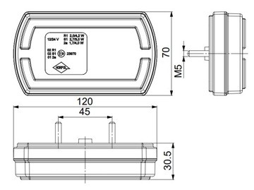 LAMPA ZESPOLONA TYLNA PRZYCZEPKA LED 12/24V MAŁA P