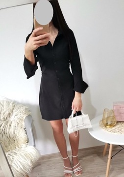 NOWA sukienka H&M koszulowa marszczona 36 S