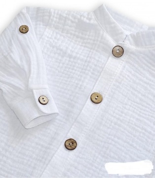 140 черная муслиновая рубашка ПОЛЬША, застегнутая на пуговицы