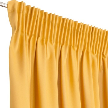 Gładka zasłona musztardowa modna 140X230 TAŚMA