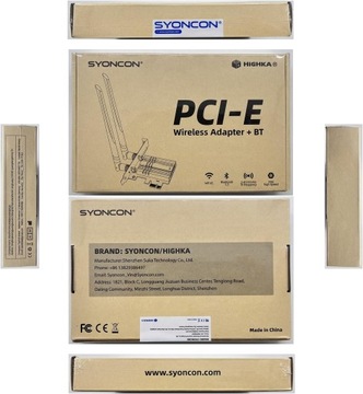 СЕТЕВАЯ КАРТА SYONCON AXE5400 WiFi 6E PCIe WiFi-карта Набор микросхем Intel AX210