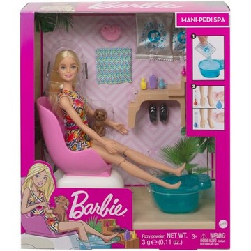 LALKA BARBIE SALON SPA MANICURE PEDICURE GHN07