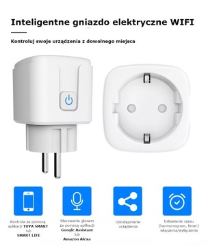 INTELIGENTNE GNIAZDKO WIFI STEROWANE ZDALNIE WATOMIERZ SMART TUYA SMARTHOME