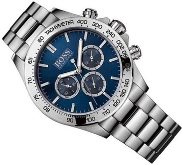 ORYGINALNY ZEGAREK MĘSKI HUGO BOSS 1512963 IKON CHRONOGRAF WR100 BLUE 44mm