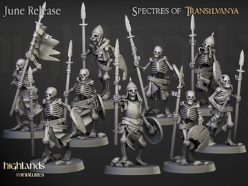 Skeleton Warriors Unit Spear- Highlands Miniatures