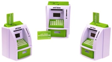 КОПИЛКА Детский Сейф АТМ С КОНВЕРТЕРОМ КАРТ НА ПОЛЬСКИЕ