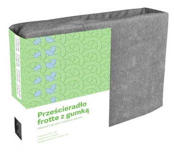 PRZEŚCIERADŁO FROTTE Z GUMKĄ 120X200 GRAFITOWE MATOWE BAWEŁNIANE GĘSTE