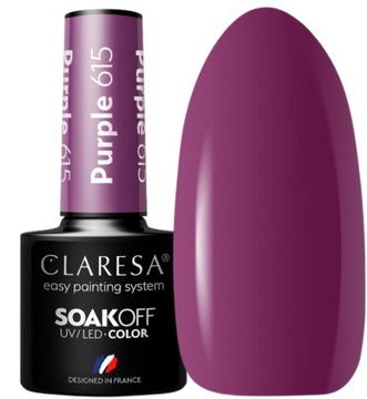 CLARESA LAKIER HYBRYDOWY FIOLETOWY PURPLE 615 PURPUROWY JESIENNE MANICURE