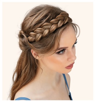 Ободок для волос из косы, цвет натуральный БЛОНД.