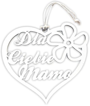 SERCE MAMA 11CM AŻUROWA DEKORACJA ZAWIESZKA KWIATY