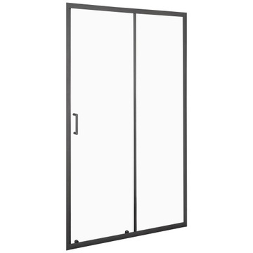 DRZWI PRYSZNICOWE WNĘKOWE SKŁADANE 120CM BLACK KABINA WALK-IN SZYBA ŚCIANKA