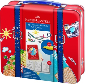 FABER-CASTELL Flamastry pisaki Connector WALIZKA markery mazaki DUŻY ZESTAW