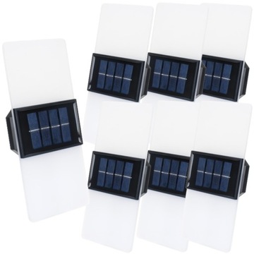 7x Kinkiet Lampka Solarna AKRYL LED IP65 Ozdobne Oświetlenie Domu Altanki