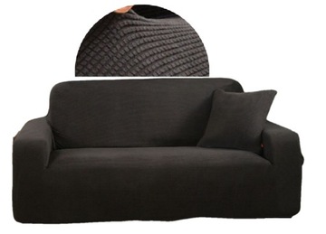 ПОКРЫТИЕ на 3-местный диван, 190-230 см, ЧЕРНЫЙ ЖАККАРД