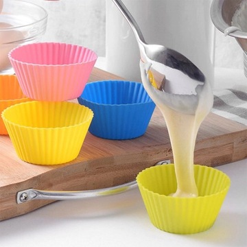 FOREMKI SILIKONOWE DO MUFFINEK BABECZEK FORMA DO PIECZENIA KPL 12 szt