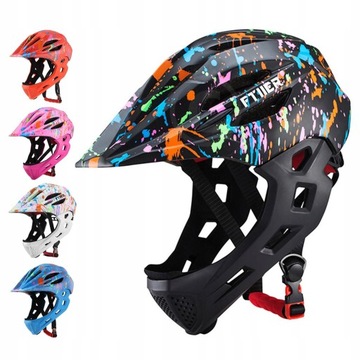 LED kask rowerowy dla dzieci pełna twarz odpinany