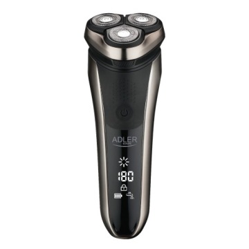 РОТОРНАЯ МУЖСКАЯ БРИТВА 3 ГОЛОВКИ IPX7 LCD ADLER