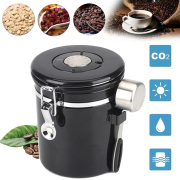 POJEMNIK DO PRZECHOWYWANIA ZIAREN KAWY CZARNY 1.5L