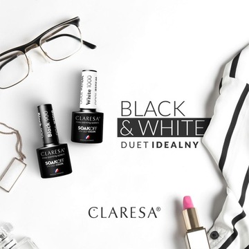 BLACK WHITE 5+2 CLARESA Гибридные базовые лаки для ногтей