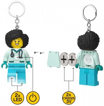 LEGO BRELOK LATARKA LED LEKARKA DOKTOROWA BRELOCZEK Z LATARKĄ