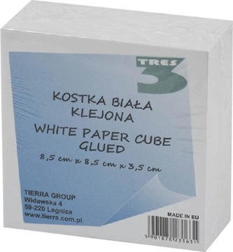 Kostka NOTES klejona 85x85x35mm TRES KARTECZKI